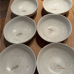 Set of 6 vintage 222 Fifth early brand Bird brand Design Bowls